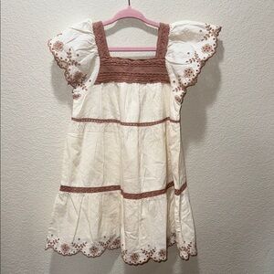 Zara Kids Cream and Brown Casual Dress